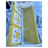 Mid Century Metal Porch Glider Bench - White/Yellow