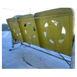 Mid Century Metal Porch Glider Bench - White/Yellow