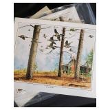 Large Lot of Wildlife and Rural Scene Art Prints and Illustrations