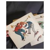 Large Lot of Wildlife and Rural Scene Art Prints and Illustrations