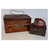 Antique Tobacco Tin and Smiling Mouth Pipe Lot