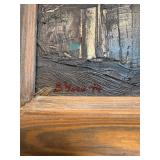 Amazing Mid Century Abstract Oil Painting of the Last Supper Scene - On Stand