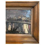 Amazing Mid Century Abstract Oil Painting of the Last Supper Scene - On Stand