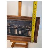 Amazing Mid Century Abstract Oil Painting of the Last Supper Scene - On Stand