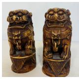 Vintage Faux Ivory Foo Dog Book Ends