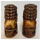 Vintage Faux Ivory Foo Dog Book Ends