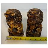 Vintage Faux Ivory Foo Dog Book Ends