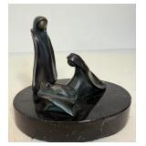Vintage Signed Weber 1987 Bronze Nativity Sculpture