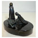 Vintage Signed Weber 1987 Bronze Nativity Sculpture