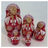 Set of Vintage Russian Nesting Dolls