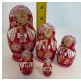 Set of Vintage Russian Nesting Dolls