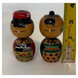 Pair of Vintage MCM Wooden Kokeshi Dolls