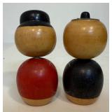 Pair of Vintage MCM Wooden Kokeshi Dolls