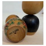 Pair of Vintage MCM Wooden Kokeshi Dolls