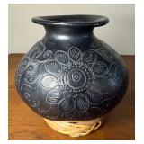 Vintage 3 pc Lot of Dona Rosa Mata Ortiz Flower Motif Vases