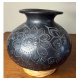 Vintage 3 pc Lot of Dona Rosa Mata Ortiz Flower Motif Vases