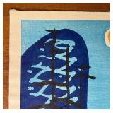 Signed Vintage MCM Art Ogo Tomonosuke Japanese Seascape Print - "Moon"