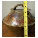 Large Studio Pottery Ceramic Lidded Basket