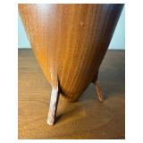 Wonderful Signed Mid Century Modern Teak Footed Vase