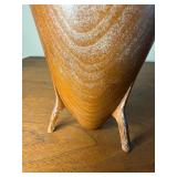 Wonderful Signed Mid Century Modern Teak Footed Vase