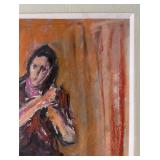 Framed Signed Mid Century Original Portrait Painting on Board