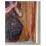 Framed Signed Mid Century Original Portrait Painting on Board