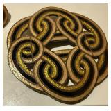 Vintage Margot De Taxco Sterling Silver Enamel Brooch & Earring Set