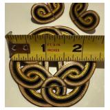 Vintage Margot De Taxco Sterling Silver Enamel Brooch & Earring Set