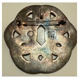 Vintage Margot De Taxco Sterling Silver Enamel Brooch & Earring Set