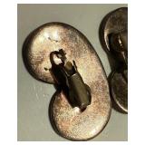 Vintage Margot De Taxco Sterling Silver Enamel Brooch & Earring Set