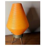 MCM Orange Plastic Shade BEEHIVE Table Lamp