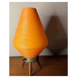 MCM Orange Plastic Shade BEEHIVE Table Lamp