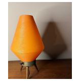 MCM Orange Plastic Shade BEEHIVE Table Lamp