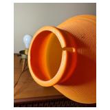 MCM Orange Plastic Shade BEEHIVE Table Lamp