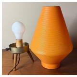 MCM Orange Plastic Shade BEEHIVE Table Lamp