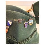 2 Vintage Austrian Hiking Hats LOADED w/ Pins