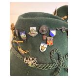 2 Vintage Austrian Hiking Hats LOADED w/ Pins