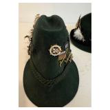 2 Vintage Austrian Hiking Hats LOADED w/ Pins
