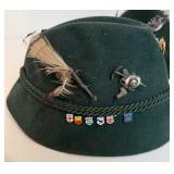 2 Vintage Austrian Hiking Hats LOADED w/ Pins