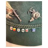 2 Vintage Austrian Hiking Hats LOADED w/ Pins