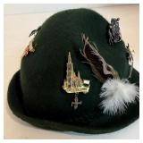2 Vintage Austrian Hiking Hats LOADED w/ Pins