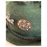 2 Vintage Austrian Hiking Hats LOADED w/ Pins