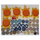 Vintage Las Vegas Lot -  including chips, dice & coasters