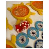 Vintage Las Vegas Lot -  including chips, dice & coasters