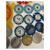 Vintage Las Vegas Lot -  including chips, dice & coasters