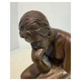 Vintage Chalkware "Thinker" Figure