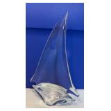 Unsigned TALL Art Glass Sailboat
