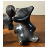 Lot of Vintage Black on Black Pottery Animal Effigies