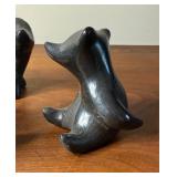 Lot of Vintage Black on Black Pottery Animal Effigies