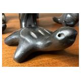 Lot of Vintage Black on Black Pottery Animal Effigies